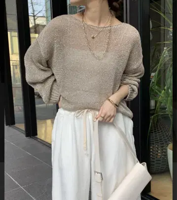 두두 DOUDOU 라메 바늘 제거 풀오버