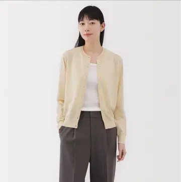 무인양품 UV 차단 강선 코튼 크루넥 가디건