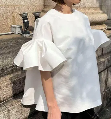 Heve 핀 슬리브 탑 화이트