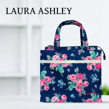 로라 애슐리 LAURA ASHLEY 토트백 꽃무늬 네이비