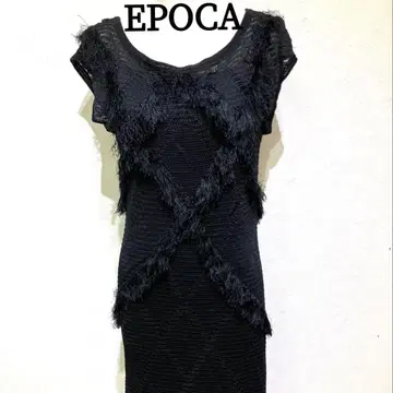EPOCA 블랙 프린지 드레스 원피스