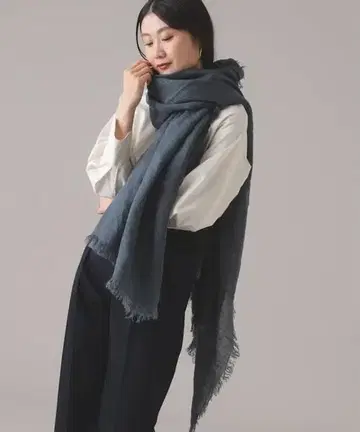 미사용 새상품 ASAUCE MELER 플랜더스산 린넨 거즈 블루 그레이