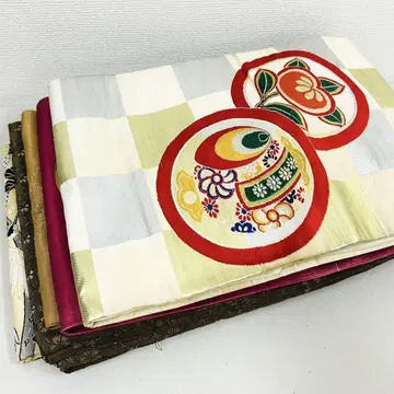 앤티크 나고야 오비 순수 실크 5권 묶음 판매 리메이크 재료 S-1238