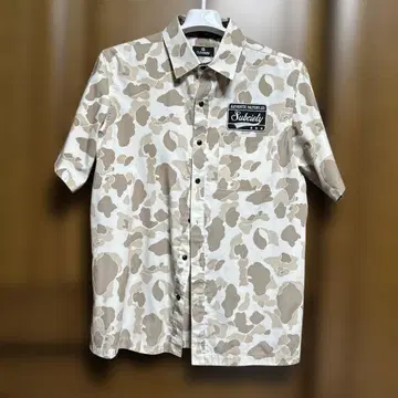 Subciety 카모플라주 무늬 반팔 셔츠 (중고) 신사 L 새상품급