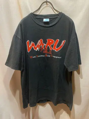 WARU 프린트 티셔츠 지하 격투기 단체 'WARU' 오리지널 티셔츠