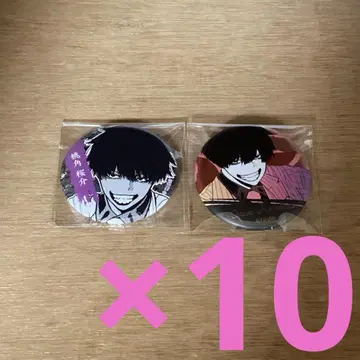 도원암귀 TSUTAYA 메탈릭 캔뱃지 복숭아벚꽃