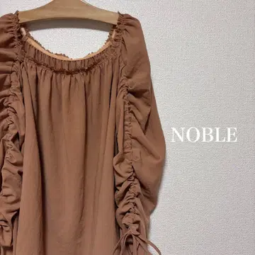Noble 일본제 개더 리본 블라우스