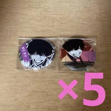 도원암귀 TSUTAYA 메탈릭 캔뱃지 복숭아뿔 벚꽃