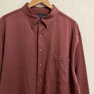 90s ROUNDTREE&YORKE 버튼 다운 셔츠 XL 와인 홍콩 제