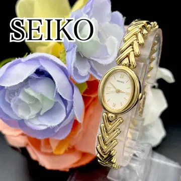 레어 작동 손목시계 SEIKO 세이코 골드 새상품 배터리 여성용 E76