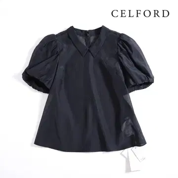 198t*새상품 CELFORD 셀포드 로고 자수 시어 블라우스