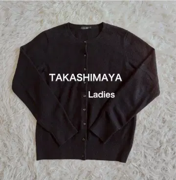 TAKASHIMAYA 캐시미어 크루넥 가디건 L 여성용
