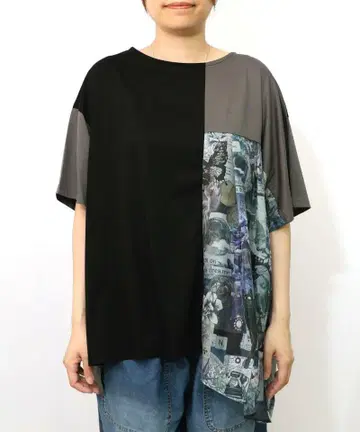 이즈스칼라 552243: 천체 콜라주 패턴 절개 풀오버