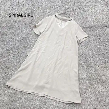 [ 스파이럴걸 ] 미니 원피스 블라우스 드레이프감 반팔 그레이