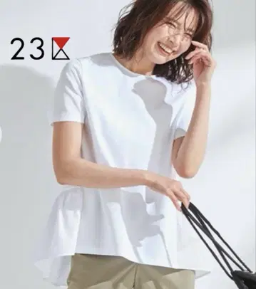 23구 컴팩트 분또 페플럼 컷 티셔츠 반팔 화이트 44 2XL