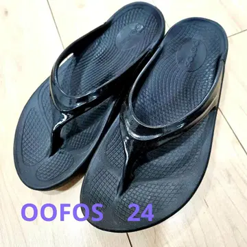 OOFOS 381 24 블랙 플립플랍