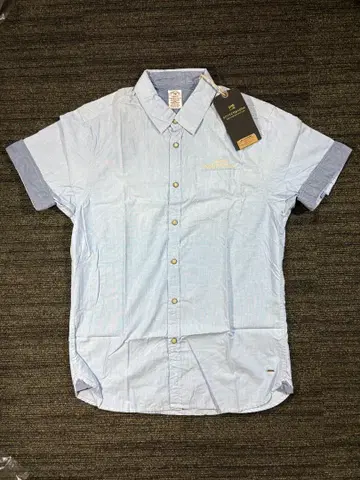 Scotch & Soda 새상품 버튼 다운 반팔 셔츠 라이트 블루 M