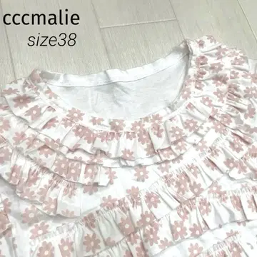 cccmalie 씨 마리 플로키 꽃무늬 프릴 티셔츠 38 핑크
