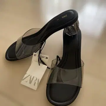 ZARA 자라 뮬 샌들 클리어 힐 클리어 스트랩 37