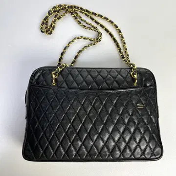 BALLY 가죽 퀼팅 체인 숄더백 블랙