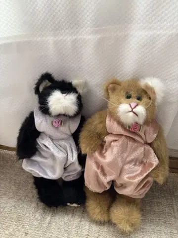 쇼와 헤이세이 레트로 ty 고양이 쌍둥이 봉제 인형