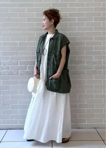 SALON adam et rope' 슬리브리스 티어드 원피스
