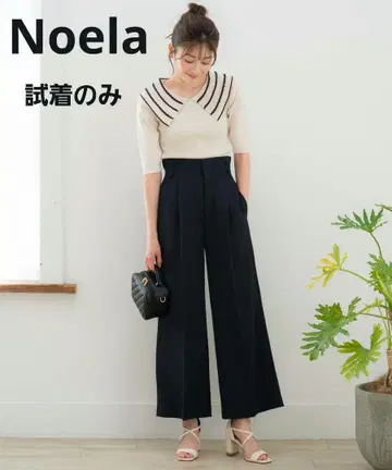 노엘라 사이드 버튼 와이드 팬츠