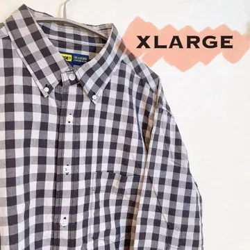 XLARGE 코튼 체크 무늬 플란넬 셔츠 XL 사이즈