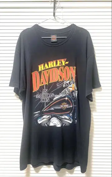 Harley Davidson 90S 양면 프린트 티셔츠 XL