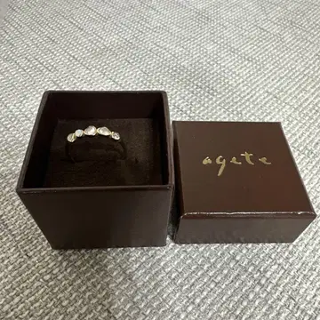 agete 불규칙 스톤 반지 골드
