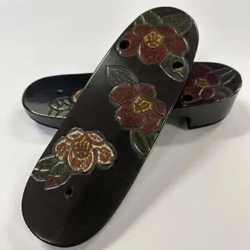 새상품 오동나무 일본 나막신 가마쿠라 조각 동백 일본제 3781