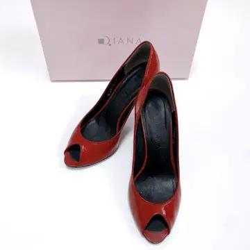 다이애나 DIANA 오픈토 펌프스 힐 높이 8.5cm 23cm 빨간색