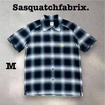 Sasquatch Fabrics 레이온 옴브레 체크 반팔 셔츠 나비 M