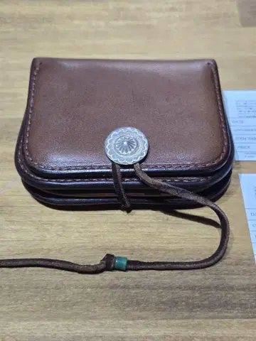 고로즈 각형 동전 지갑 코인 케이스 다크 브라운 새상품
