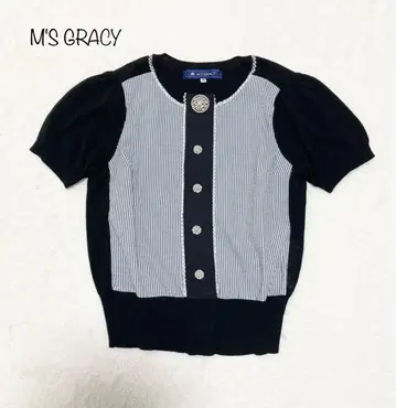 M'S GRACY 스트라이프 니트 가디건 비쥬