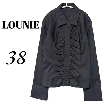 LOUNIE 루니 지퍼 셔츠 38 블랙 개더 블랙 자켓
