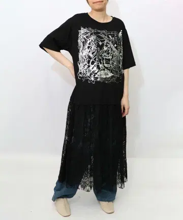 이즈스칼라 552242: 머메이드의 방 호일 프린트 레이스 원피스