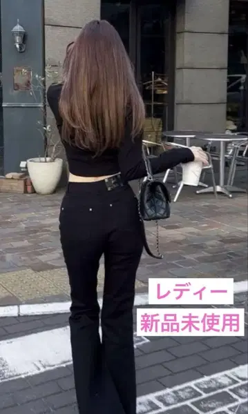 레이디 스키니 플레어 부츠컷 데님 블랙 24