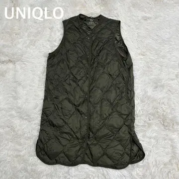 UNIQLO 유니클로 울트라 라이트 다운 롱 베스트 수납 봉투 포함 카키