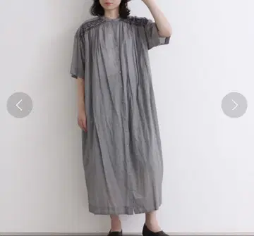 yuni 코튼 Check 핸드 스모킹 셔츠 원피스 원피스