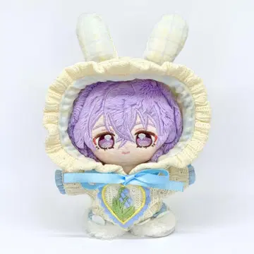 10~12cm 토끼 귀 후드 블루 이츠누이 봉제 인형 의류 누이옷 인형옷
