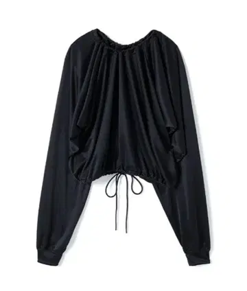 PERVERZE Drape Jersey Top 벌룬 슬리브 블랙