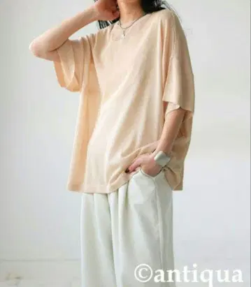 새상품급! antiqua 시어 니트 탑