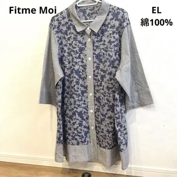 Fitme Moi 핏미모아 꽃무늬 반팔 셔츠 EL 빅 사이즈