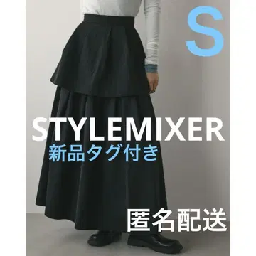 [ 새상품 ] 스타일미 티어드 플레어 스커트 블랙 S 사이즈