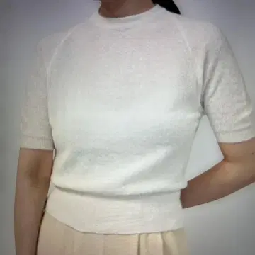 Kiaris Vintage 화이트 반팔 썸머 니트
