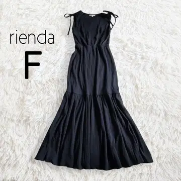 코튼 슬리브리스 머메이드 원피스 블랙/rienda