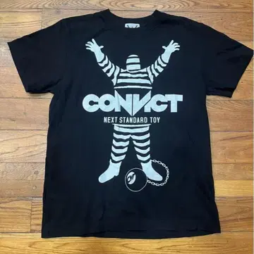 CONVICT 스트라이프 패턴 죄수 티셔츠 S