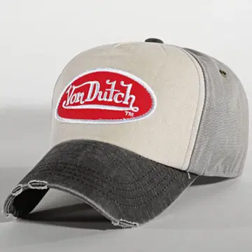 Von Dutch 자수 로고 캡 그레이/블랙