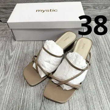 미사용 mystic 스트랩 플립플랍, 가녀린 핏, 내로우 가죽 힐